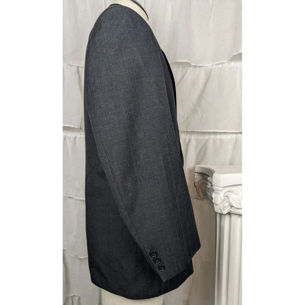 Gian Carlo Lamberti Made in Italy Vtg Gray Virgin Wool Suit Jacket Size 43